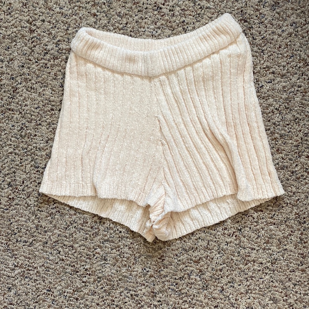Nasty Gal cream lounge shorts